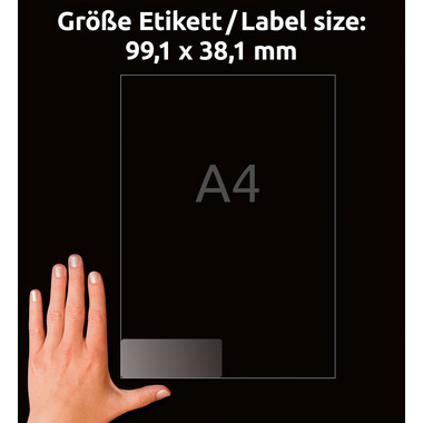 AVERY ZWECKFORM Adressetiketten 99,1x38,1mm L7563-25 transparent 350 Stück