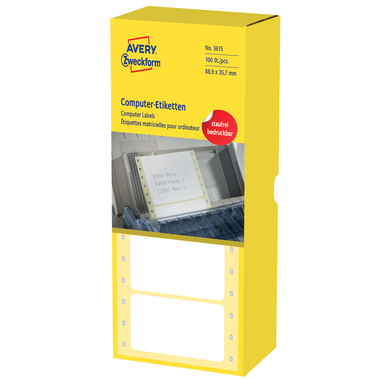 AVERY ZWECKFORM Etiquettes 88,9×35,7mm 3615 blanc, en continu 4000 pcs.