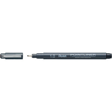 PENTEL Fineliner Pigment 1.0 mm S20P-10A POINTLINER, noir