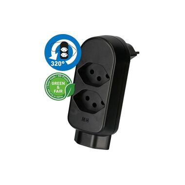 Max Hauri Adapter Plug ADAPT 2+1x Type 13 rotatable Green+Fair