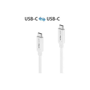 PureLink iSeries USB4 Cable 40Gbps, 240W USB-C - USB-C 0.5 m, White