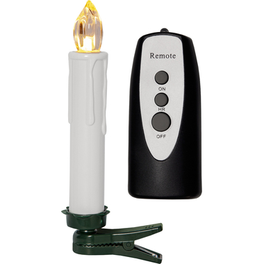 STAR TRADING Candele per alberi LED 13cm 12.003-50-1 bianco, Remote 10 pezzi