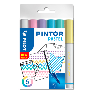 PILOT Marker Set Pintor F 1.0mm S6/0517467 6 Farben pastel