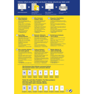 AVERY ZWECKFORM Etiquettes 99,1x42,3mm L7913-10 blanc,ultra-resistant 10 flls.