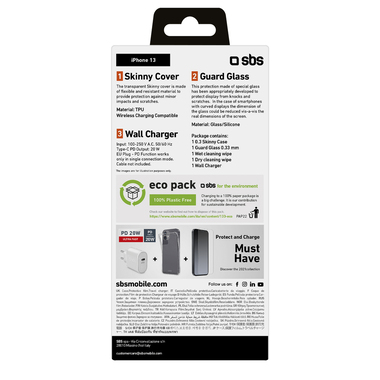 Kit caricatore, cover e screen per iPhone 13 | SBS