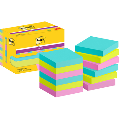 POST-IT Super Sticky Notes 47.6x47.6mm 622-12SS-COS 3-farbig 12x90 Blatt