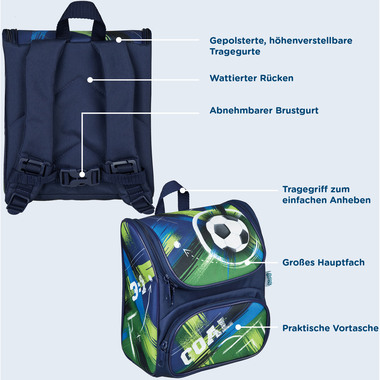 SCOOLI Zaino per l'asilo Cutie CSFO8243 Soccer Champ