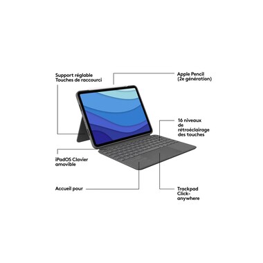 Logitech Tablet Tastiera Cover Combo Touch iPad Pro 11" 1.-4. Gen