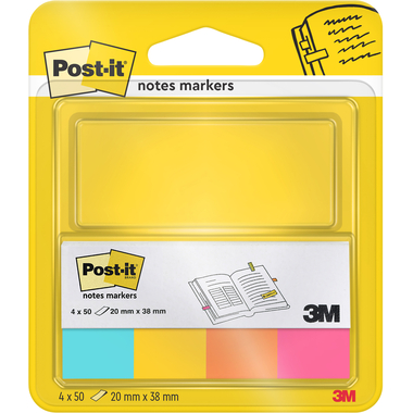 POST-IT Page Marker 20x38mm 670-4P Ultra couleurs 4x50 bandes