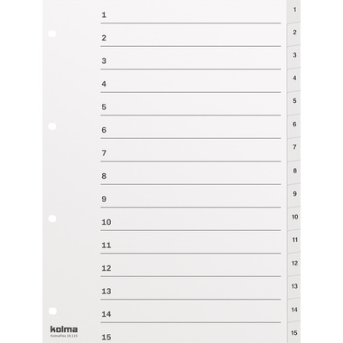 KOLMA Registro KolmaFlex A4 18.115.16 bianco 1-15