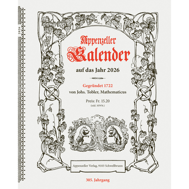 APPENZELLER Calendrier 2026 9783858829108 Appenzeller AL 17x21cm