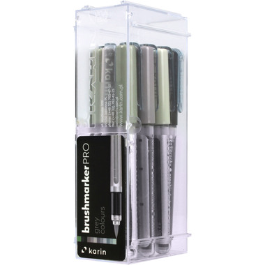 KARIN Brush Marker PRO 27C6 Grey colours 12 Stück