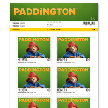 Timbres CHF 1.00 «Portrait», Feuille de 10 timbres Feuille «Paddington», autocollant, non oblitéré