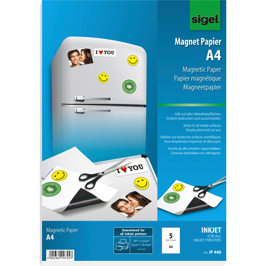 SIGEL Magnet-Papier A4 IP440 weiss 5 Stück