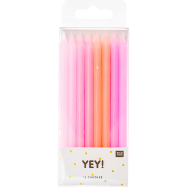 RICO DESIGN Candeline di compleanno 12cm 81004.01.05 Candy 16 pezzi
