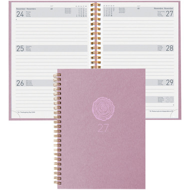 BIELLA Agenda Dispo Term 2027 808592400027U 1S/2P rose 14.5x20.5cm