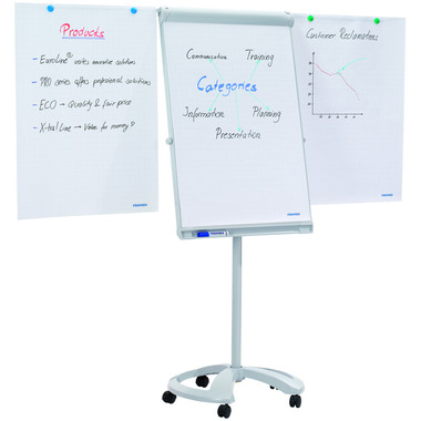 FRANKEN Flipchart Deluxe 67x95cm FC81 Mobil, grigio chiaro