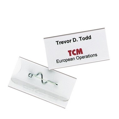 DURABLE Namensschild mit Wellennadel 800619 transp.,PVC, 60x30mm 100 Stk.