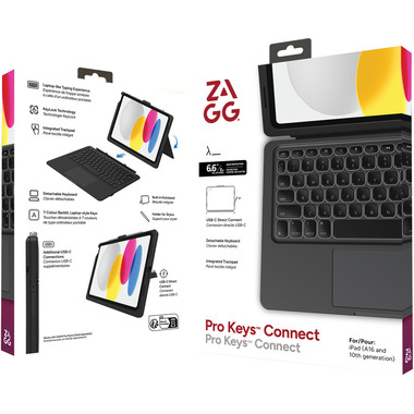 ZAGG Keyboard Pro Keys iPad 10.9 103418361 10th Gen,A16, Black,CH