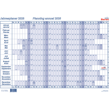 BEREC Papierjahresplaner 2026 B 5604/26 1J/1S blau A4