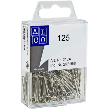 ALCO Büroklammern 26mm 212A eckig, verzinkt 125 Stück