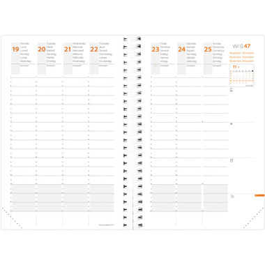 QUO-VADIS Agenda Time&Life large 2026 615034Q 1W/2S kaki ML 16x24cm