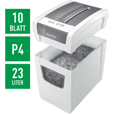 LEITZ Aktenvernichter IQ 8001-00-00 Home Office Slim, P-4, 23lt