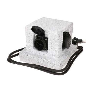 Max Hauri garden power distributor 4x T13 IP55, stone look, white