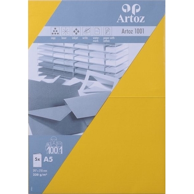 ARTOZ Karten 1001 A5 107392262 220g, sonnengelb 5 Blatt