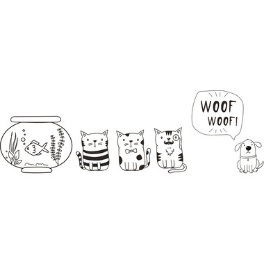 SECURIT Fensterschablone WINDOODLE WD-3A3-PT A3 Pets 3 Stück