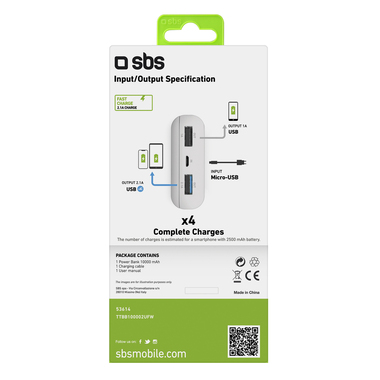 Powerbank slim à charge rapide de 10 000 mAh