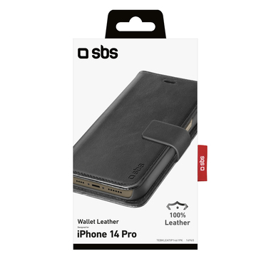Klapphülle aus echtem Leder für iPhone 14 Pro | SBS