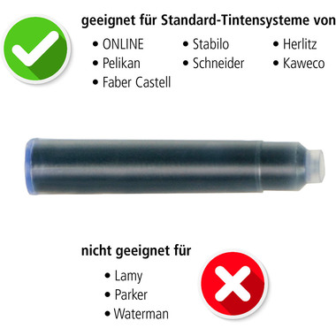 ONLINE Cart. Inchiostro Kombi 17058/12 Nightblue 5 pezzi