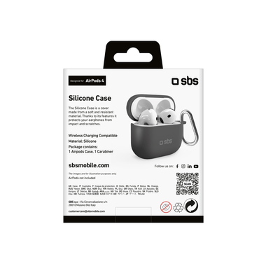 Custodia in silicone con gancio per AirPods 4