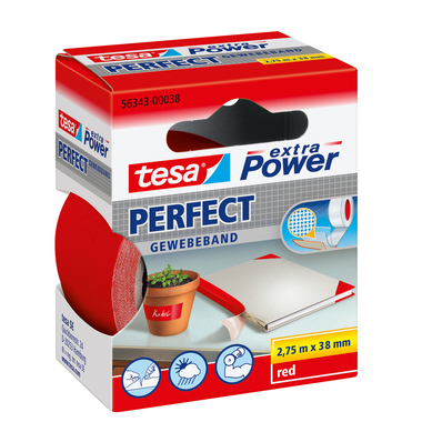 TESA Extra Power Perfect 2.75mx38mm 563430003 Gewebeband. rot