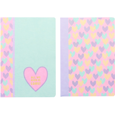 ANCOR Quaderno A4 124156 B'Log Hearts, rigato 48f.