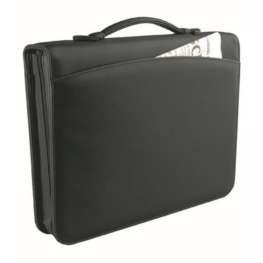 RIDOIDE Schreibmappe 310x380x60mm 750 30 mit RV, inkl. Block A4 schwarz