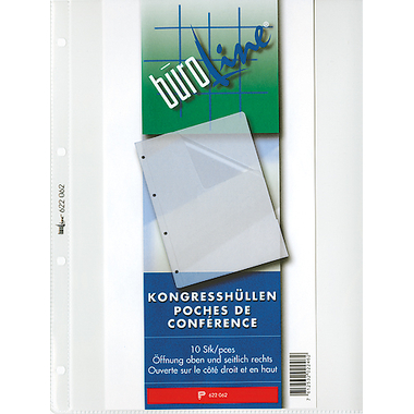 BÜROLINE Kongresshüllen PP A4 622063 transparent, glatt 10 Stück