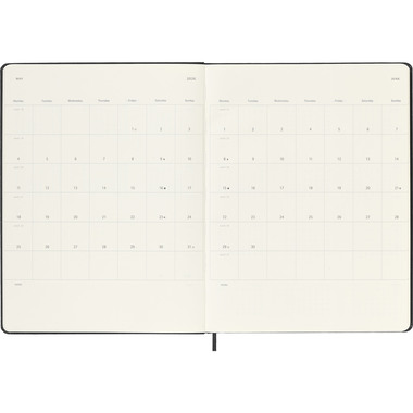 MOLESKINE Agenda Classic X-Large 2026 DHB12WN4Y26 1S/1P noir HC 19x25cm