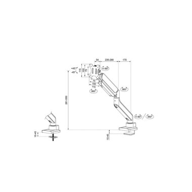 NEOMOUNTS Desk Mount DS70PLUS-450WH1 up to 18 kg – White