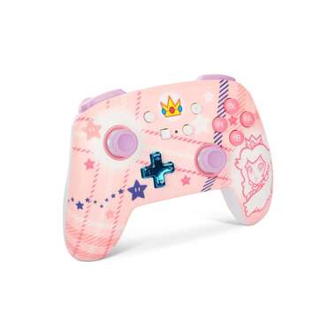 Power A Enhanced Wireless Controller Princess Peach Plaid