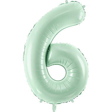PARTYDECO Ballon en plastique no. 6 72cm FB230G-6-012 vert clair