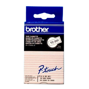 PTOUCH Nastro, plastific. nero/bianco TC-201 PT-3000 12 mm