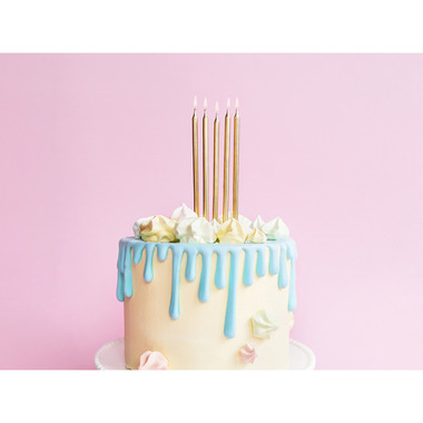 PARTYDECO Bougies d'anniversaire 12.5cm SCD-1-019ME or 12 pièces