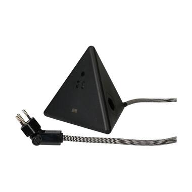 Max Hauri Steckdosenleiste Pyramide, Schwarz 2x T13, USB A+C 18W