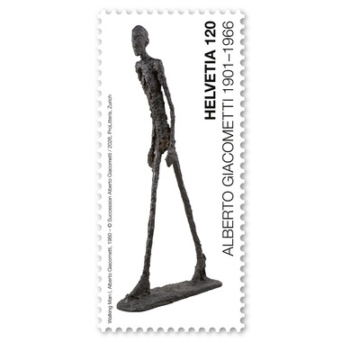 Briefmarke «125 Jahre Alberto Giacometti» Einzelmarke à CHF 1.20, gummiert, ungestempelt