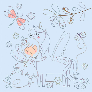 URSUS Images magiques à gratter 24560001F Pays des fées, 21x21cm