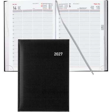 BIELLA Agenda Quattro 2027 803410020027U 1G/1P nero ML 21x29.7cm