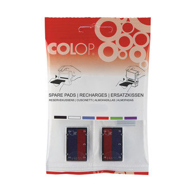 COLOP Tampon encreur E/10/2 bleu/rouge 2 pcs.