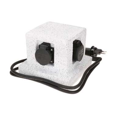 Max Hauri garden power distributor 4x T13 IP55, stone look, white